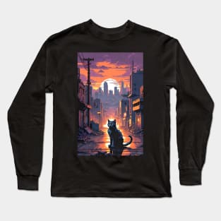 Pixel Art - Apocalypse Cat Long Sleeve T-Shirt